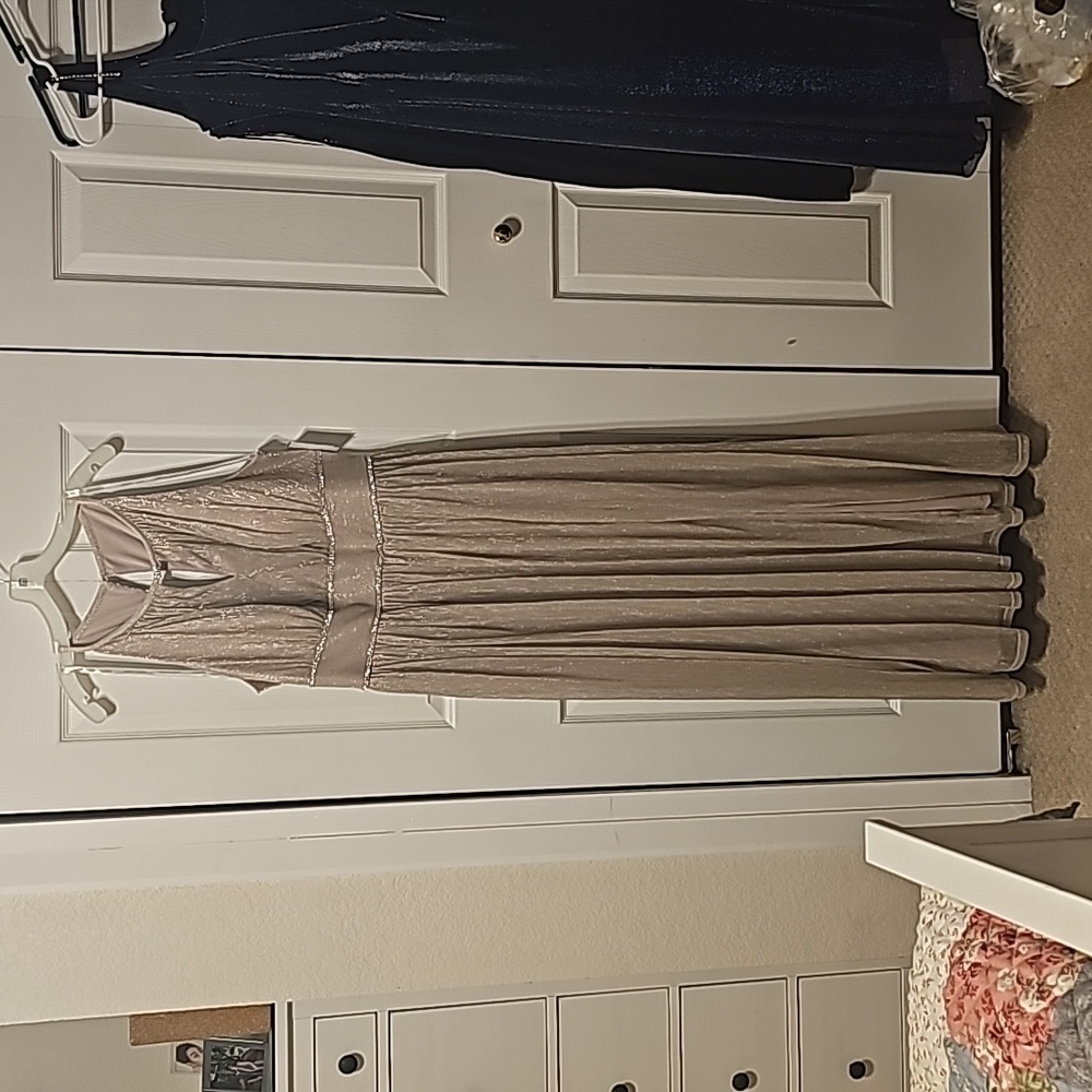 Davids bridal dress, designer: Oleg Cassini, size 20w, never worn. Color: blush